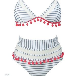 Cocoship High waist mesh, striped, bikini size 10
